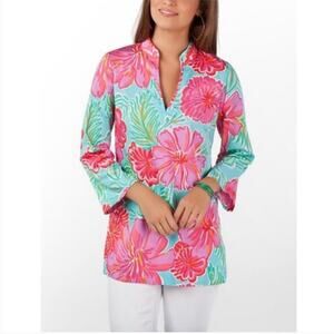 Lilly Pulitzer Ciara Tunic in Shorely Blue Bellina in XS